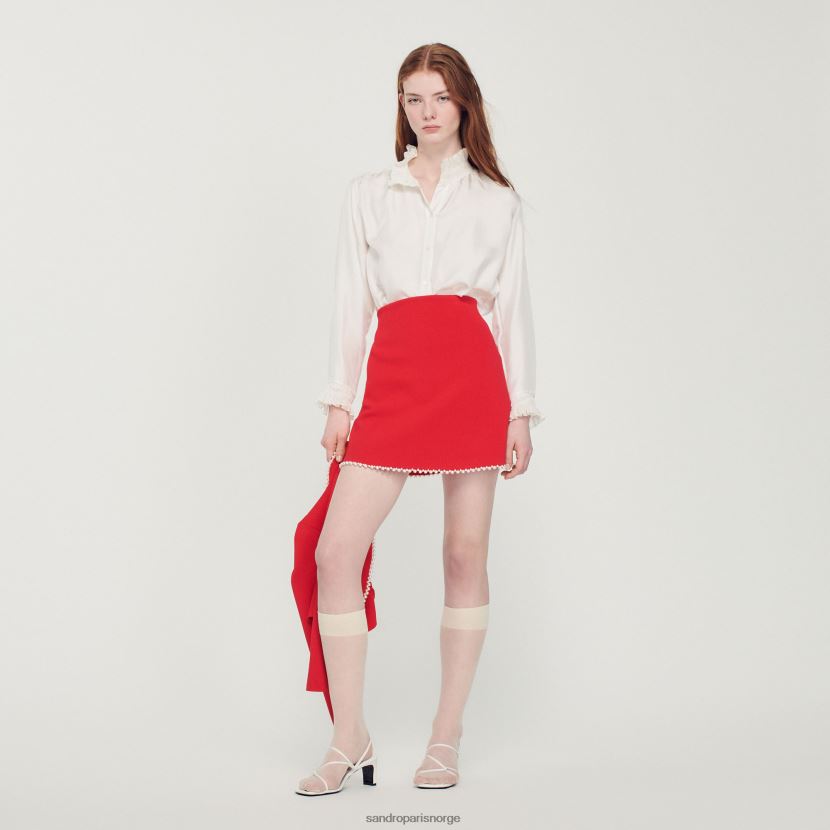 kvinner Sandro Paris rød kort skjørt med perler klær 6FN4LH244