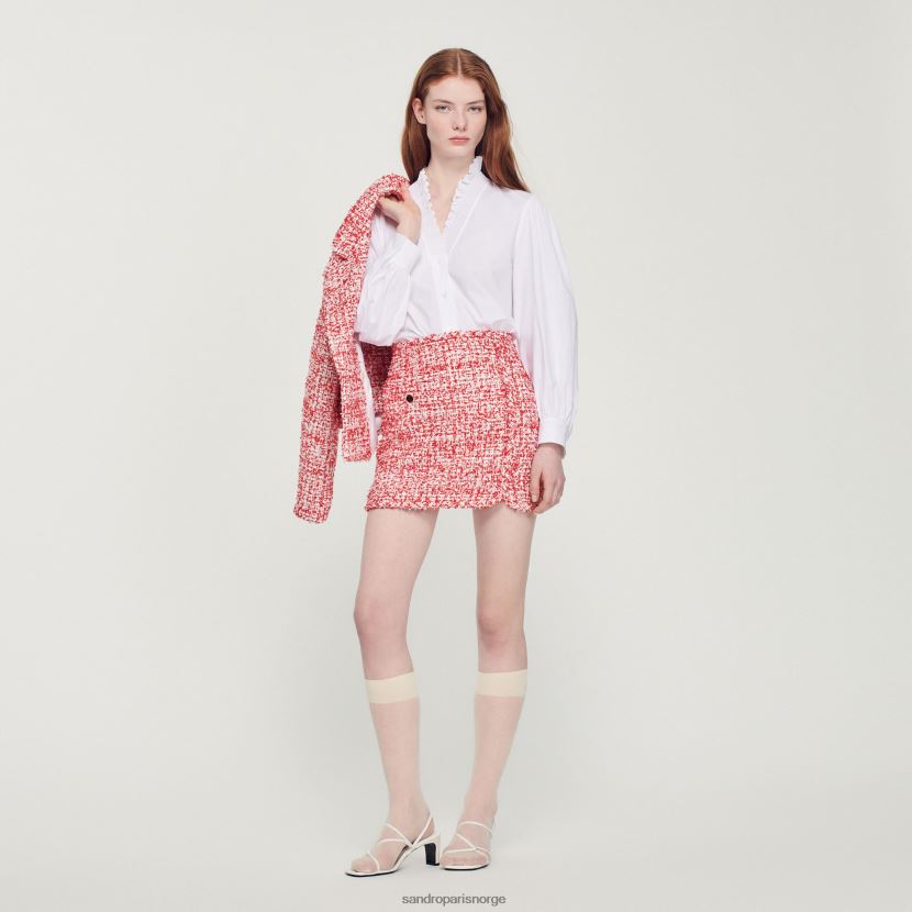 kvinner Sandro Paris rød kort tweedskjørt klær 6FN4LH314