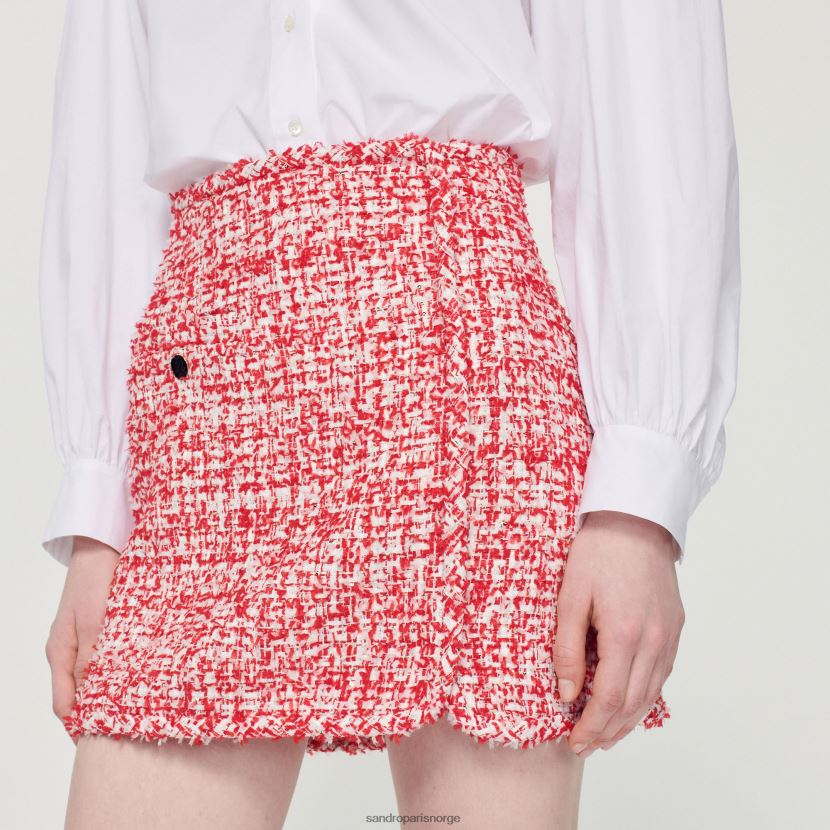 kvinner Sandro Paris rød kort tweedskjørt klær 6FN4LH314