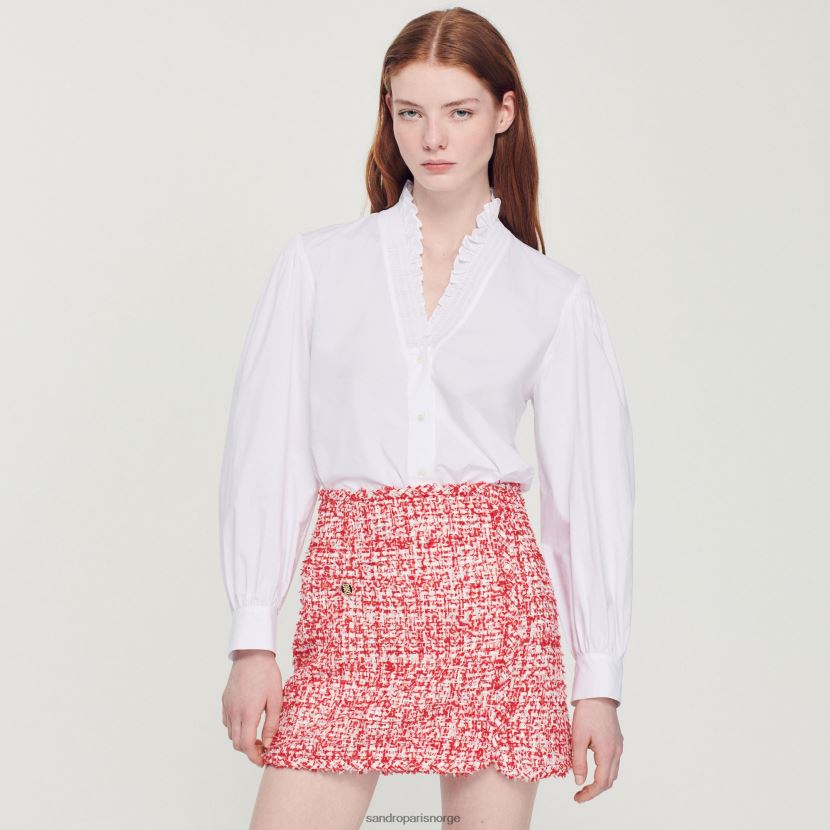 kvinner Sandro Paris rød kort tweedskjørt klær 6FN4LH314