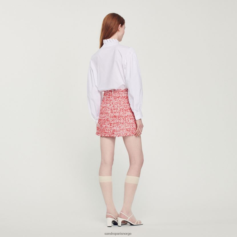 kvinner Sandro Paris rød kort tweedskjørt klær 6FN4LH314