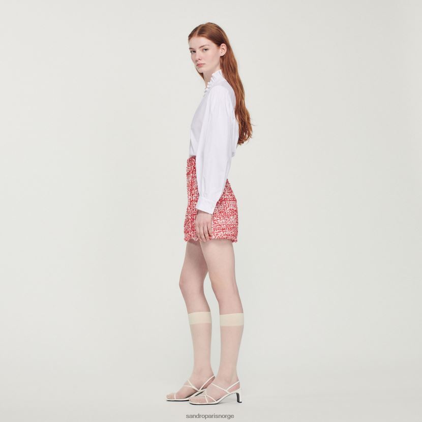 kvinner Sandro Paris rød kort tweedskjørt klær 6FN4LH314