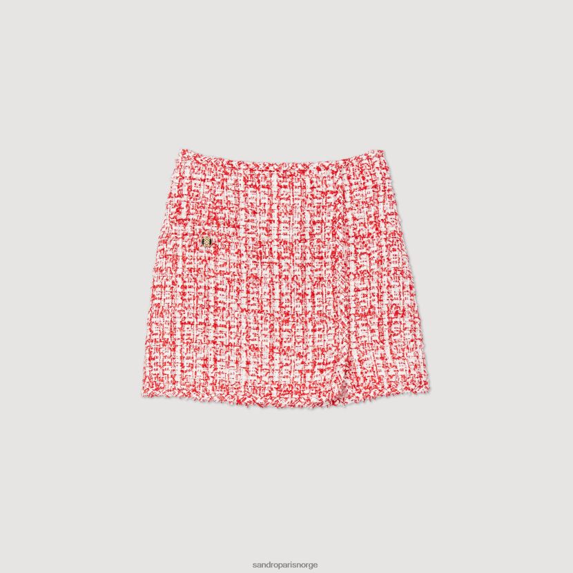 kvinner Sandro Paris rød kort tweedskjørt klær 6FN4LH314