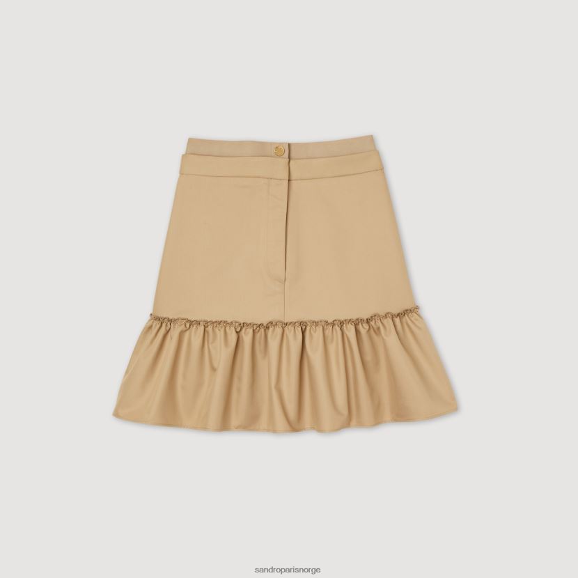 kvinner Sandro Paris sand kort skjørt med volanger klær 6FN4LH263
