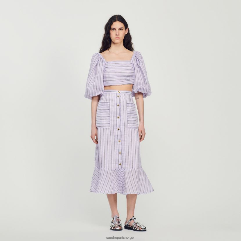 kvinner Sandro Paris syrin/svart a-linje stripet skjørt klær 6FN4LH307