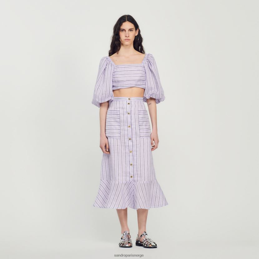 kvinner Sandro Paris syrin/svart a-linje stripet skjørt klær 6FN4LH307