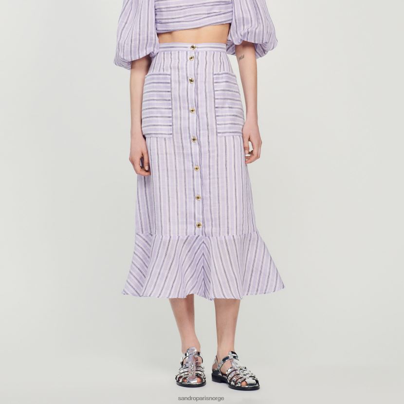 kvinner Sandro Paris syrin/svart a-linje stripet skjørt klær 6FN4LH307