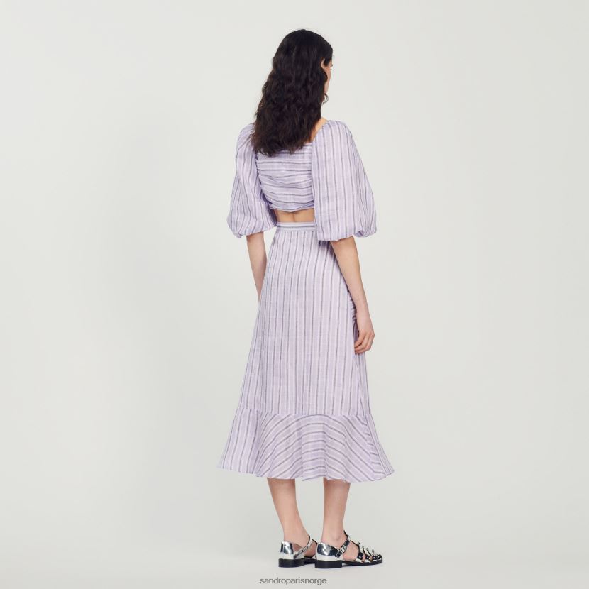 kvinner Sandro Paris syrin/svart a-linje stripet skjørt klær 6FN4LH307