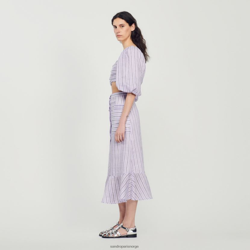 kvinner Sandro Paris syrin/svart a-linje stripet skjørt klær 6FN4LH307