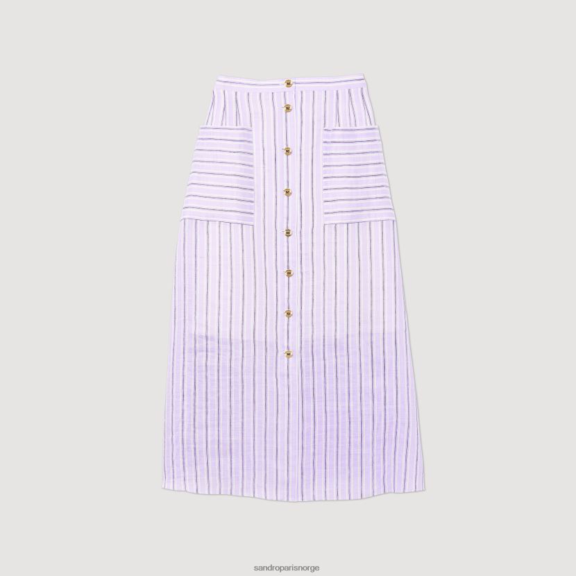 kvinner Sandro Paris syrin/svart a-linje stripet skjørt klær 6FN4LH307