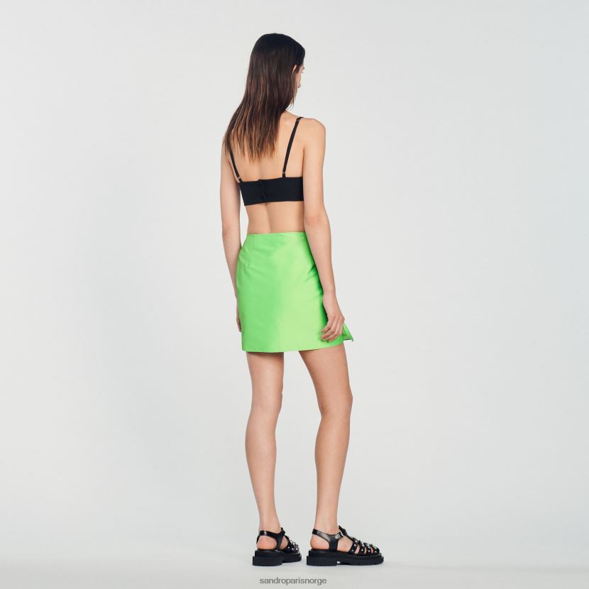 kvinner Sandro Paris vert fluo kort volangskjørt klær 6FN4LH450