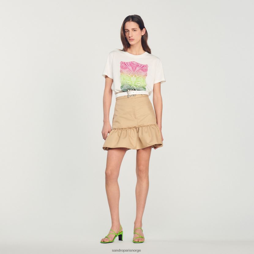 kvinner Sandro Paris ecru flokket t-skjorte klær 6FN4LH312