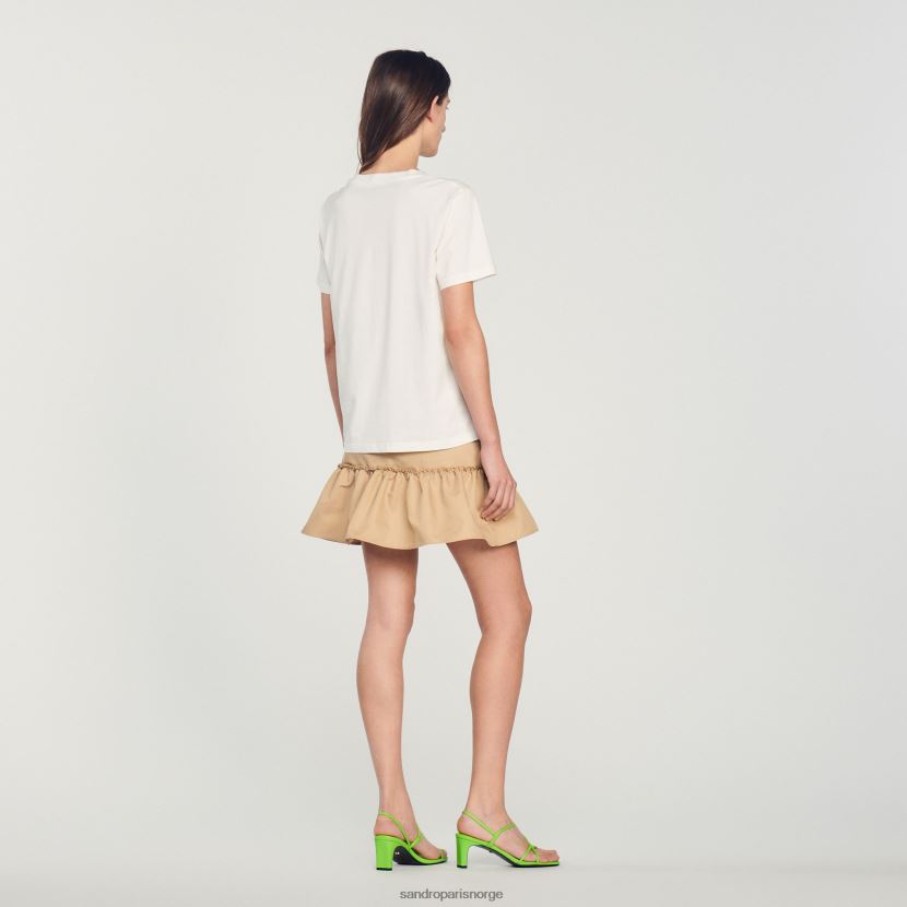 kvinner Sandro Paris ecru flokket t-skjorte klær 6FN4LH312