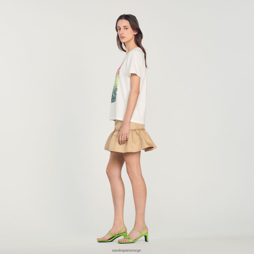 kvinner Sandro Paris ecru flokket t-skjorte klær 6FN4LH312