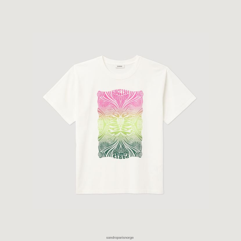 kvinner Sandro Paris ecru flokket t-skjorte klær 6FN4LH312