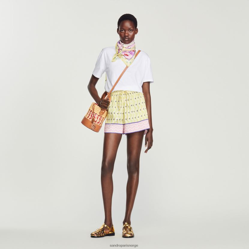 kvinner Sandro Paris gul/lilla stjernet-skjorte med trykk klær 6FN4LH160