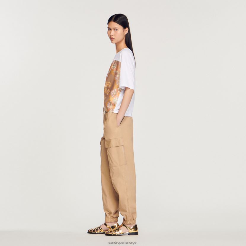 kvinner Sandro Paris hvit skjerf t-skjorte klær 6FN4LH196