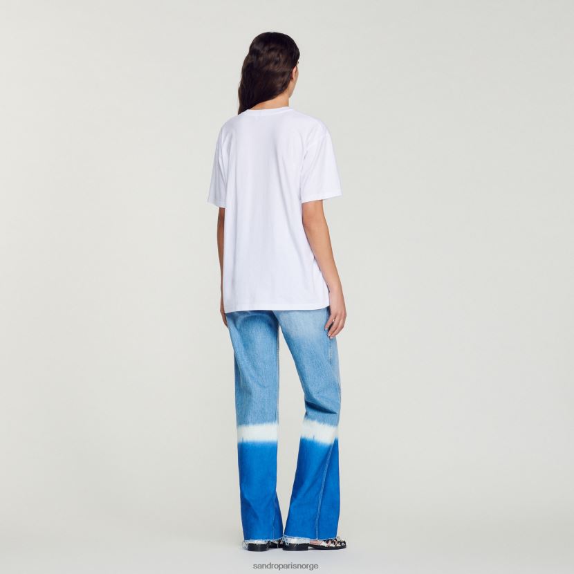 kvinner Sandro Paris hvit smiley t-skjorte klær 6FN4LH209