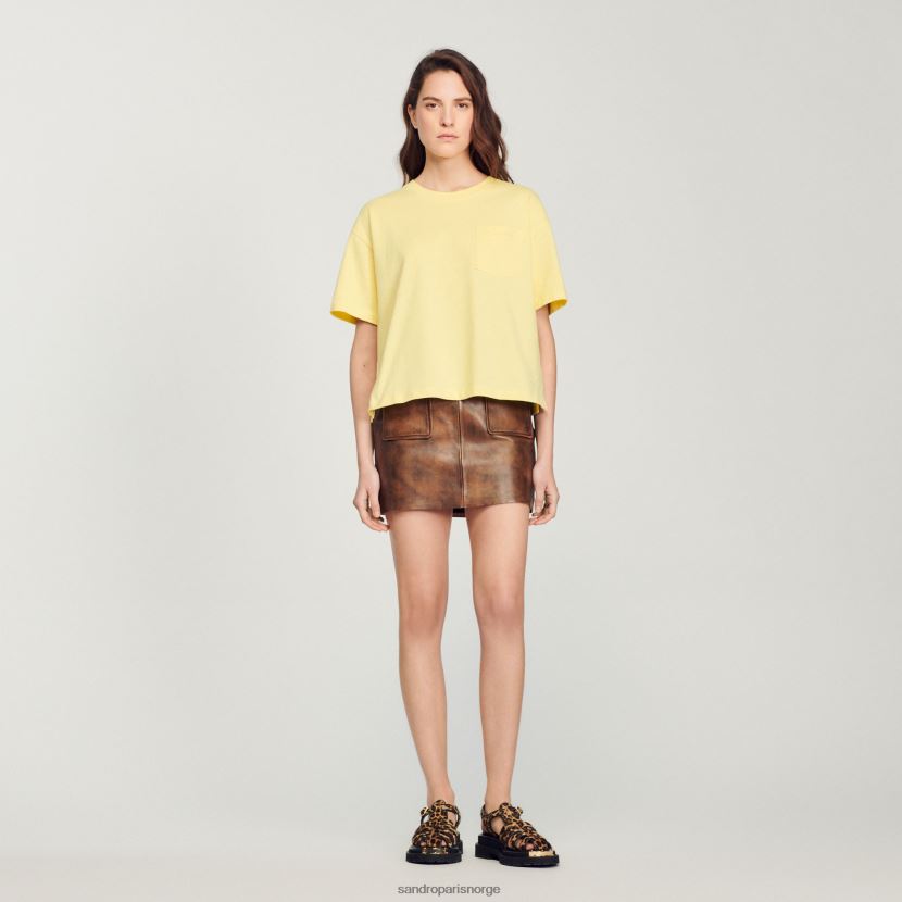 kvinner Sandro Paris én farge beskåret løs t-skjorte klær 6FN4LH297