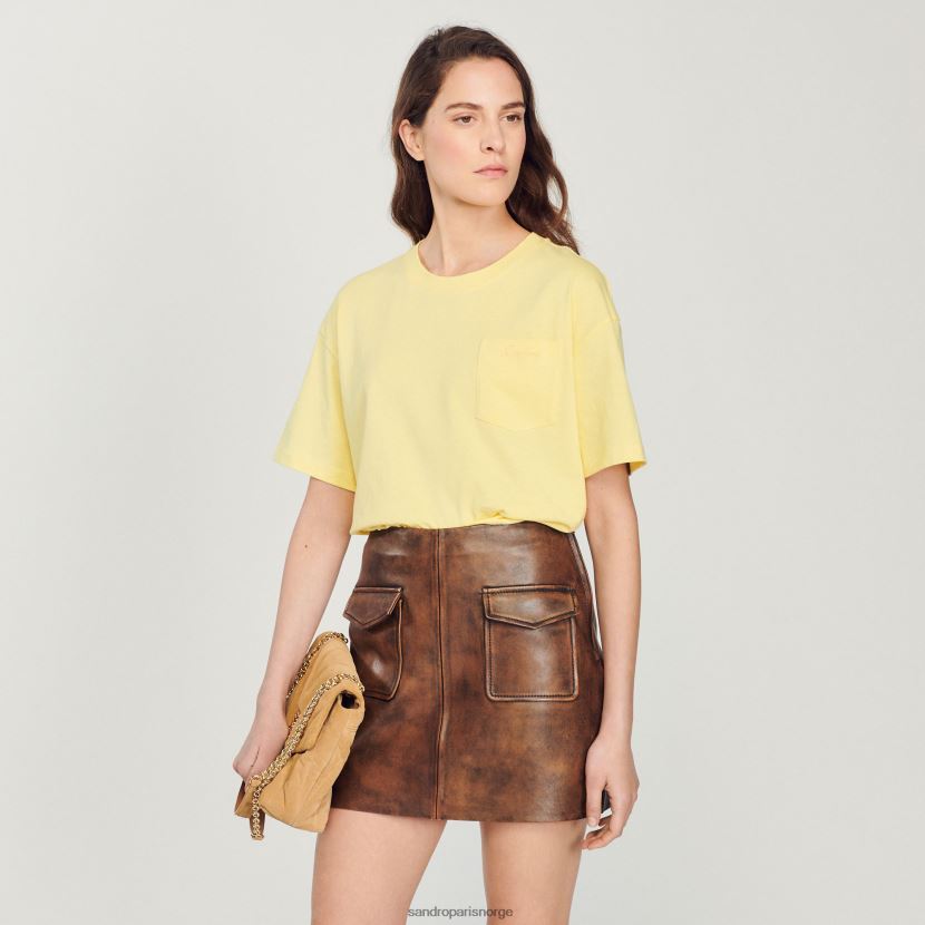 kvinner Sandro Paris én farge beskåret løs t-skjorte klær 6FN4LH297