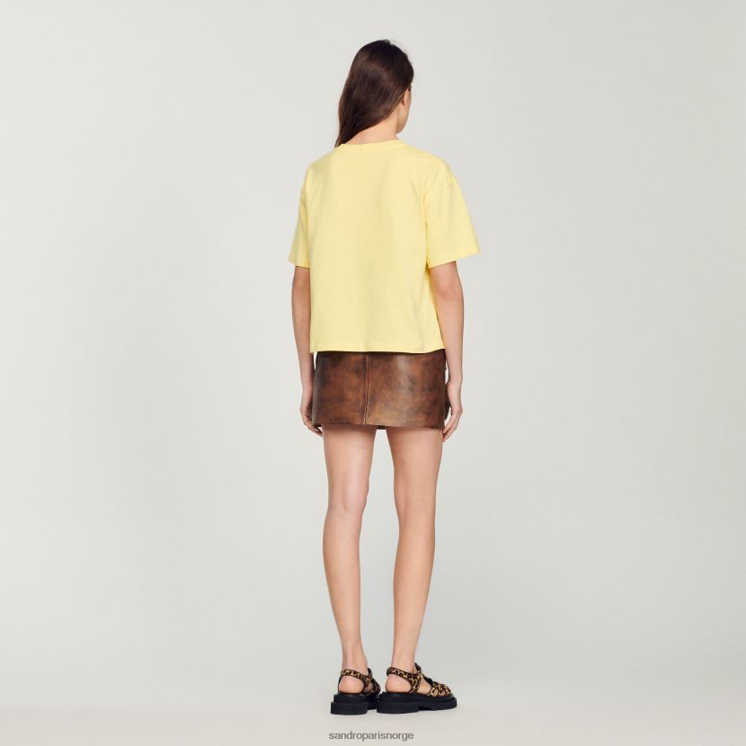 kvinner Sandro Paris én farge beskåret løs t-skjorte klær 6FN4LH297