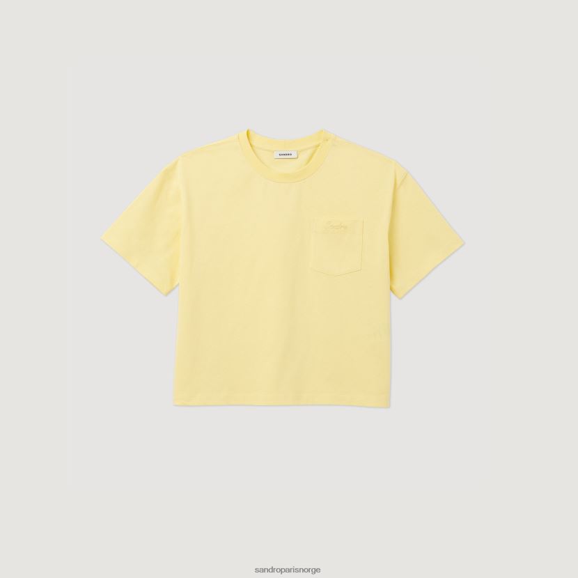 kvinner Sandro Paris én farge beskåret løs t-skjorte klær 6FN4LH297