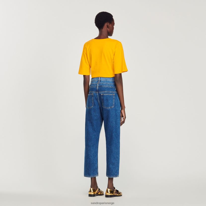 kvinner Sandro Paris oransje juvel kort t-skjorte klær 6FN4LH202