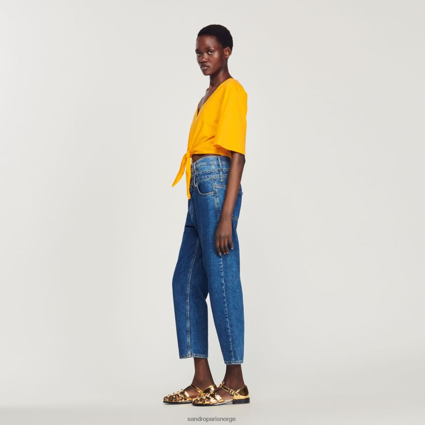 kvinner Sandro Paris oransje juvel kort t-skjorte klær 6FN4LH202