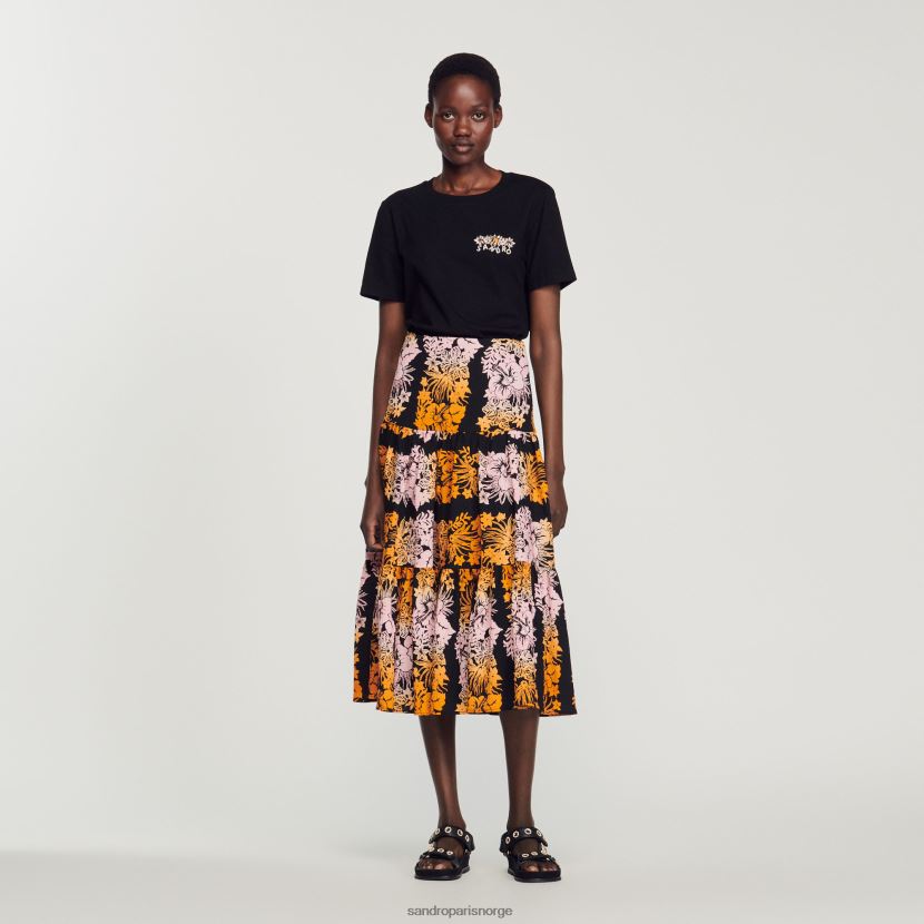 kvinner Sandro Paris svart rhinestone t-skjorte klær 6FN4LH237