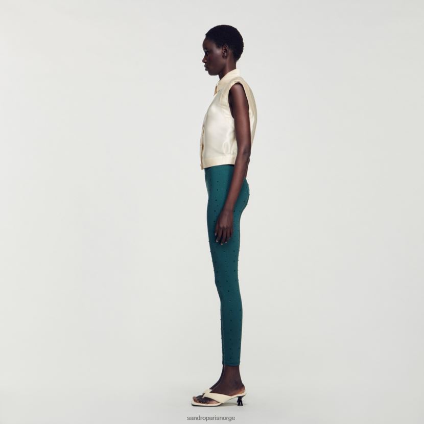 kvinner Sandro Paris beige beskåret satengskjorte klær 6FN4LH54