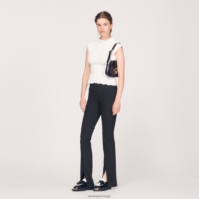 kvinner Sandro Paris ecru smocket topp klær 6FN4LH231