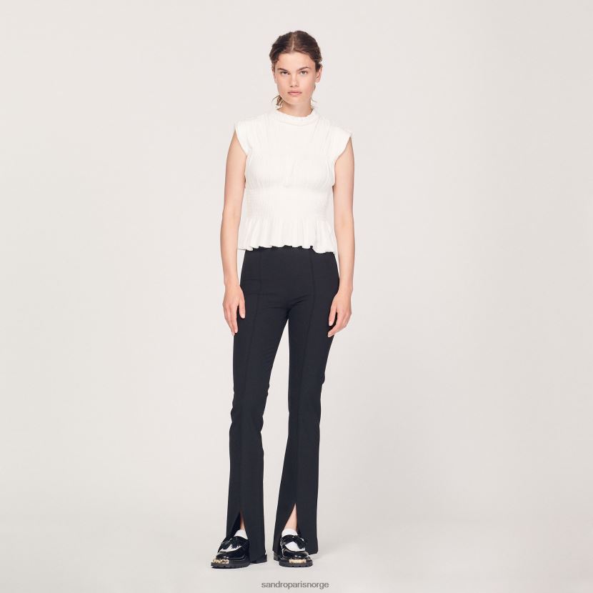 kvinner Sandro Paris ecru smocket topp klær 6FN4LH231