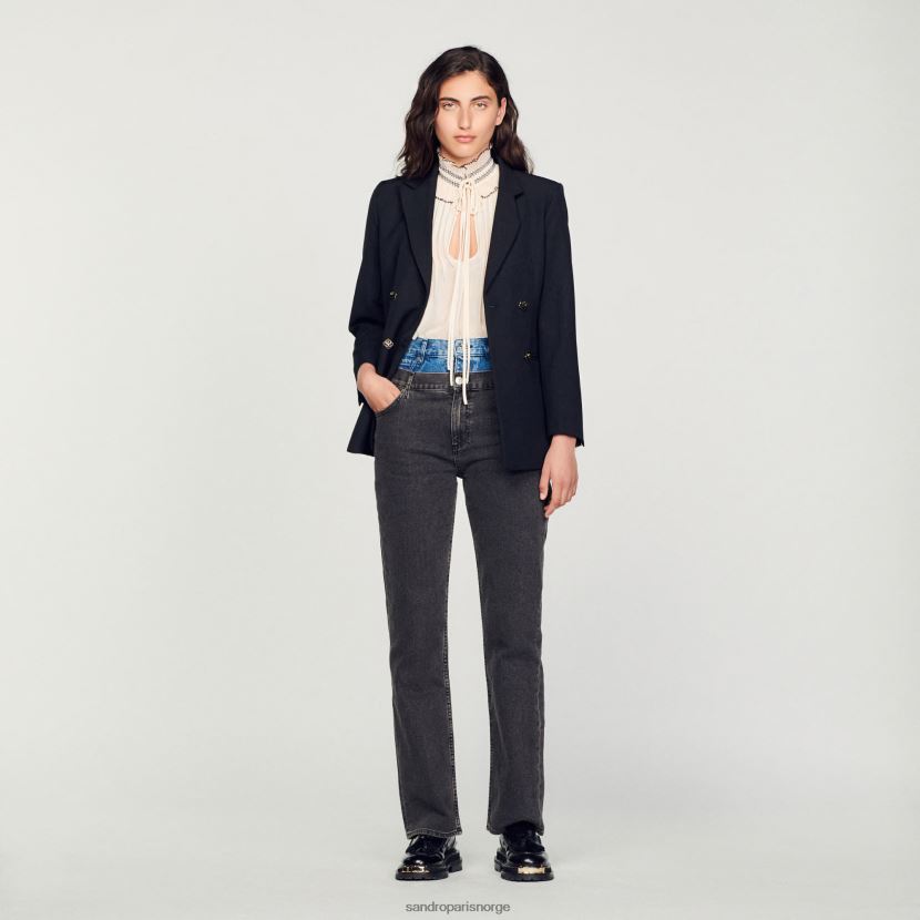 kvinner Sandro Paris naken chiffong topp klær 6FN4LH134