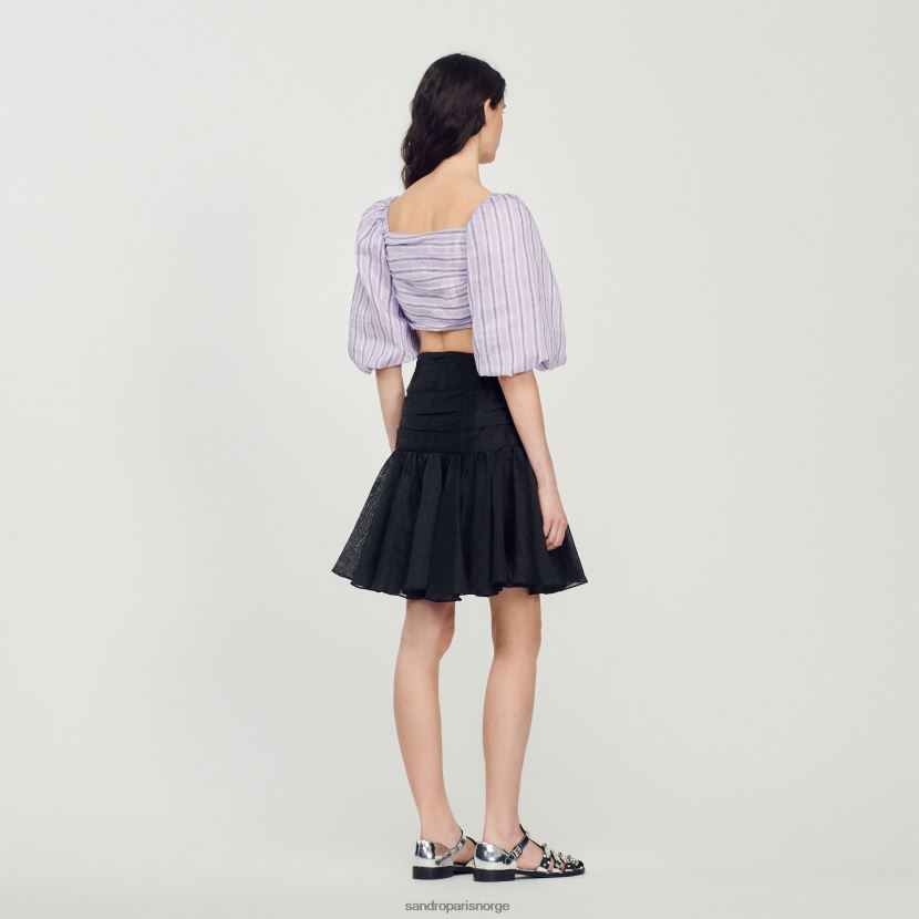 kvinner Sandro Paris syrin/svart stripete crop top klær 6FN4LH458