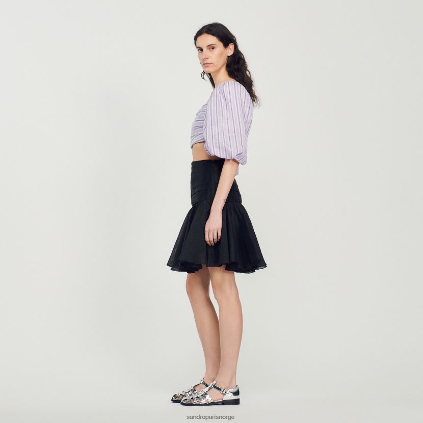 kvinner Sandro Paris syrin/svart stripete crop top klær 6FN4LH458