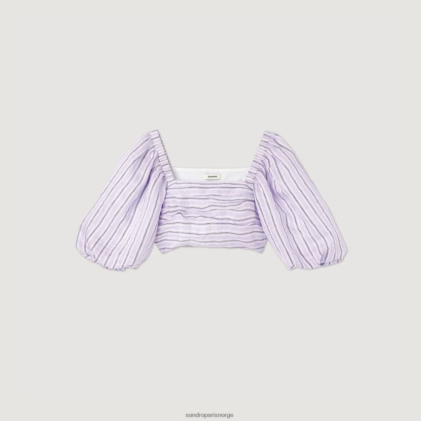 kvinner Sandro Paris syrin/svart stripete crop top klær 6FN4LH458