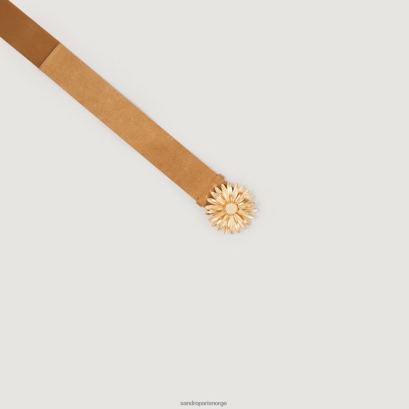 kvinner Sandro Paris beige lærbelte tilbehør 6FN4LH561