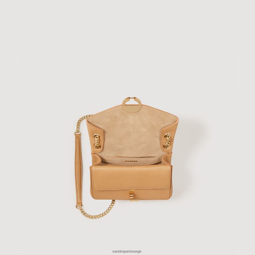 kvinner Sandro Paris beige liten yza-veske i preget skinn tilbehør 6FN4LH532