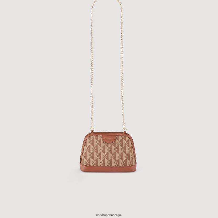 kvinner Sandro Paris brun clutchveske med rittah-logo tilbehør 6FN4LH577