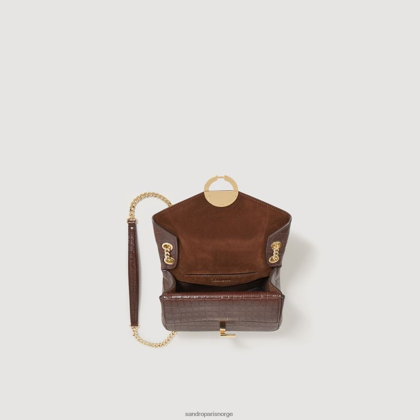 kvinner Sandro Paris brun yza bag, liten modell tilbehør 6FN4LH529