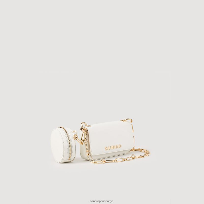 kvinner Sandro Paris off white totemo bag med kjedestropp tilbehør 6FN4LH568
