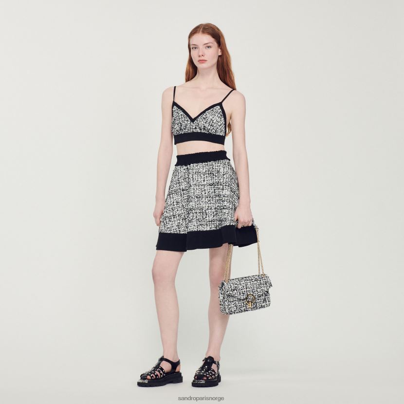 kvinner Sandro Paris svart yza tweed veske tilbehør 6FN4LH554