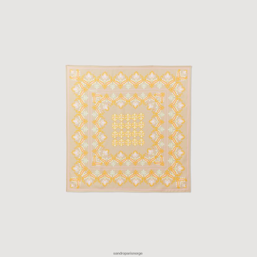 kvinner Sandro Paris beige silke skjerf tilbehør 6FN4LH549