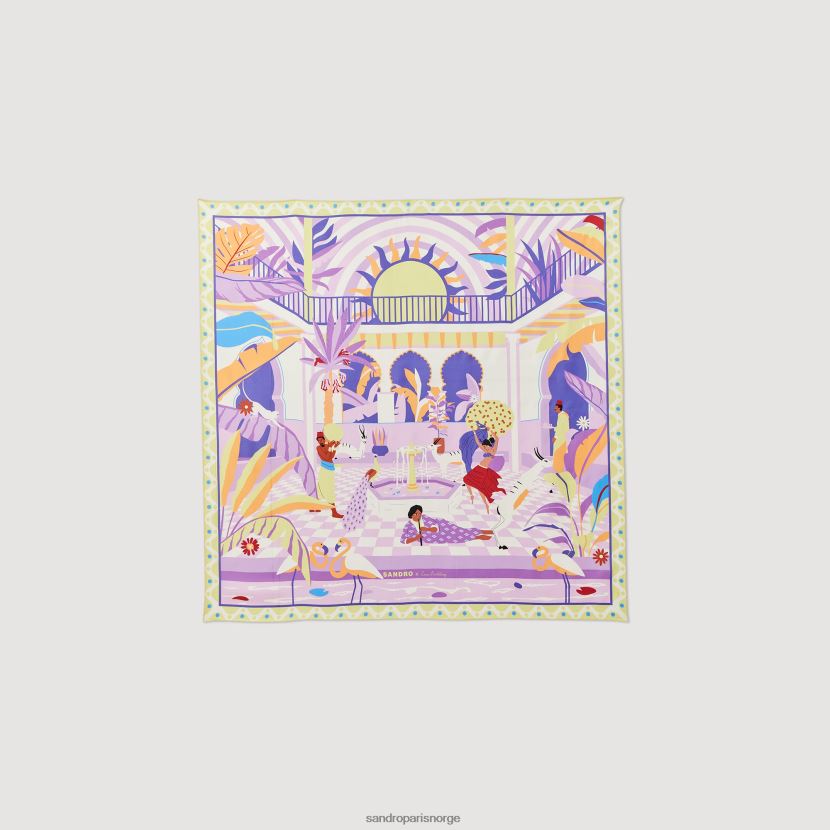 kvinner Sandro Paris lilla silke skjerf tilbehør 6FN4LH521