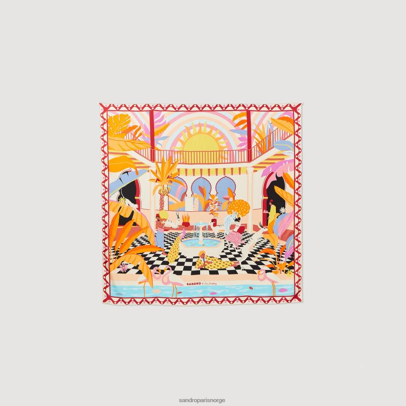 kvinner Sandro Paris oransje silke skjerf tilbehør 6FN4LH520