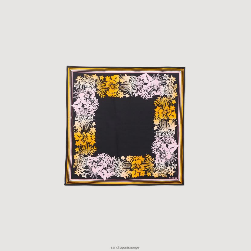 kvinner Sandro Paris svart silke skjerf tilbehør 6FN4LH551