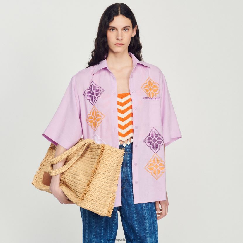 kvinner Sandro Paris beige raffia kasbah tote bag tilbehør 6FN4LH574