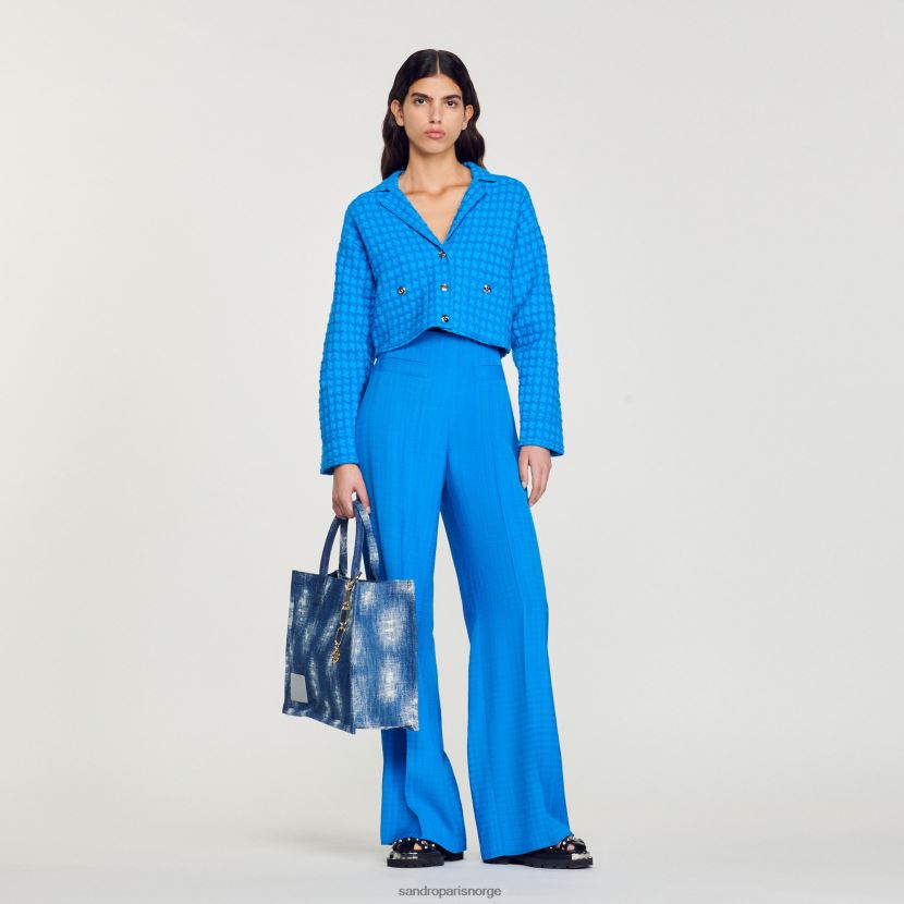 kvinner Sandro Paris blå jeans kasbah denim veske tilbehør 6FN4LH573