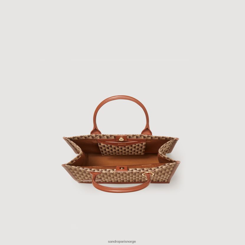 kvinner Sandro Paris brun kasbah logo jacquard bag tilbehør 6FN4LH567