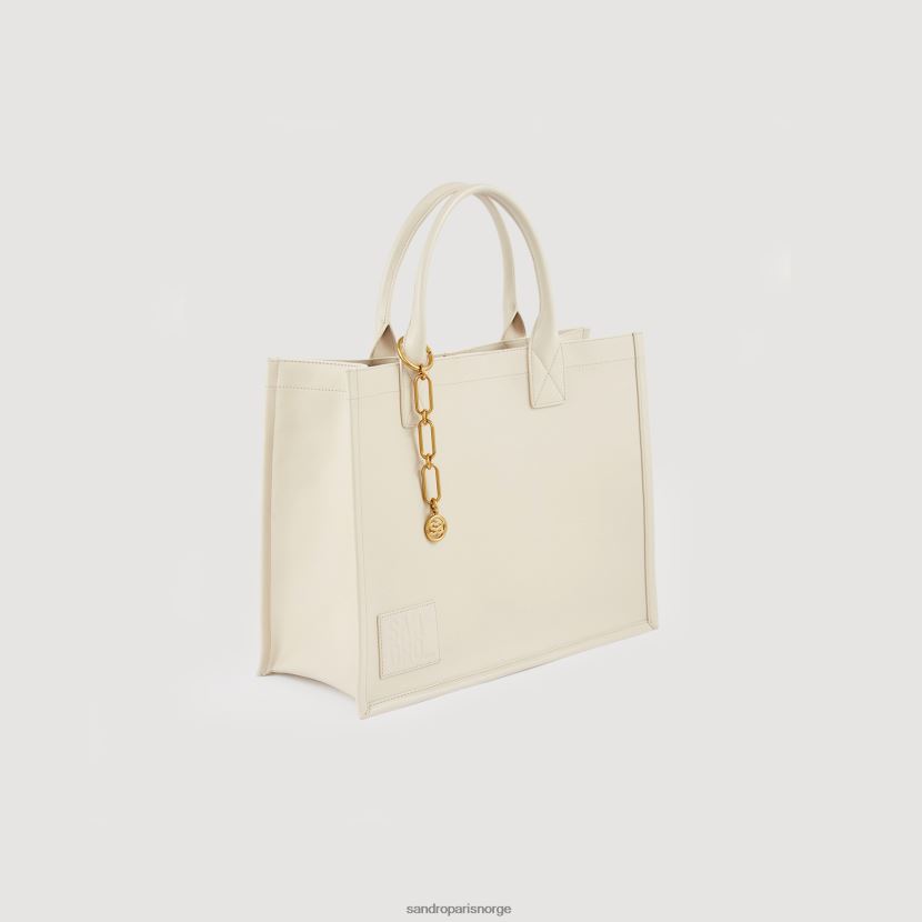 kvinner Sandro Paris én farge veske i skinn med kjedesmykker tilbehør 6FN4LH545